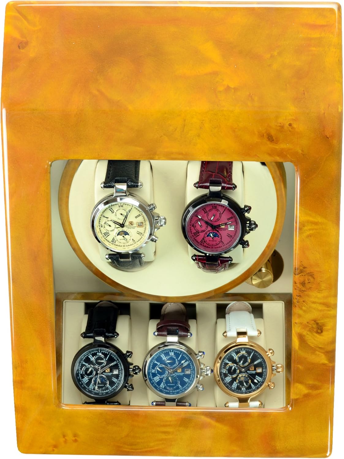 Steinhausen Heritage SW2003 Double Watch Winder with Storage for 3 Watches, Ultra Quiet Motor and Multiple Modes (Burlwood) : Steinhausen: Clothing, Shoes & Jewelry