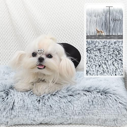 Miniatura 3 de Cama lavable para perros pequeños con funda extraíble, cama súper suave e impermeable para jaula de perro con parte inferior antideslizante, cama