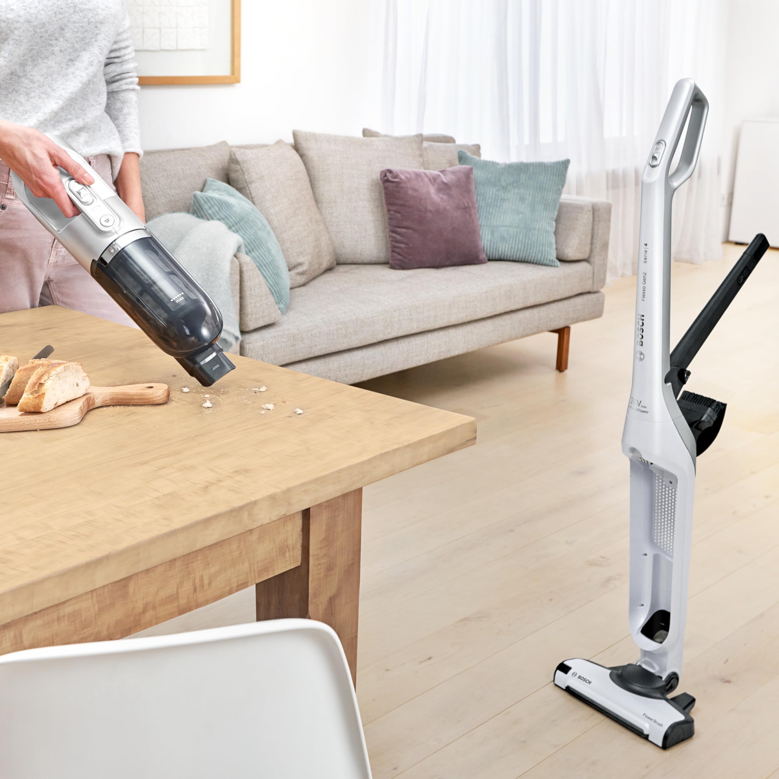 Bosch - Aspirador sin Cable Flexxo Gen 2, 28 W, 0.4 litros, Blanco, BBH3ALL28