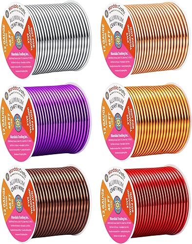 Miniatura 272 de Mandala Crafts - Alambre de aluminio anodizado de calibre 8 para joyería - 39 m de alambre flexible neutro colorido - Flexible para creación