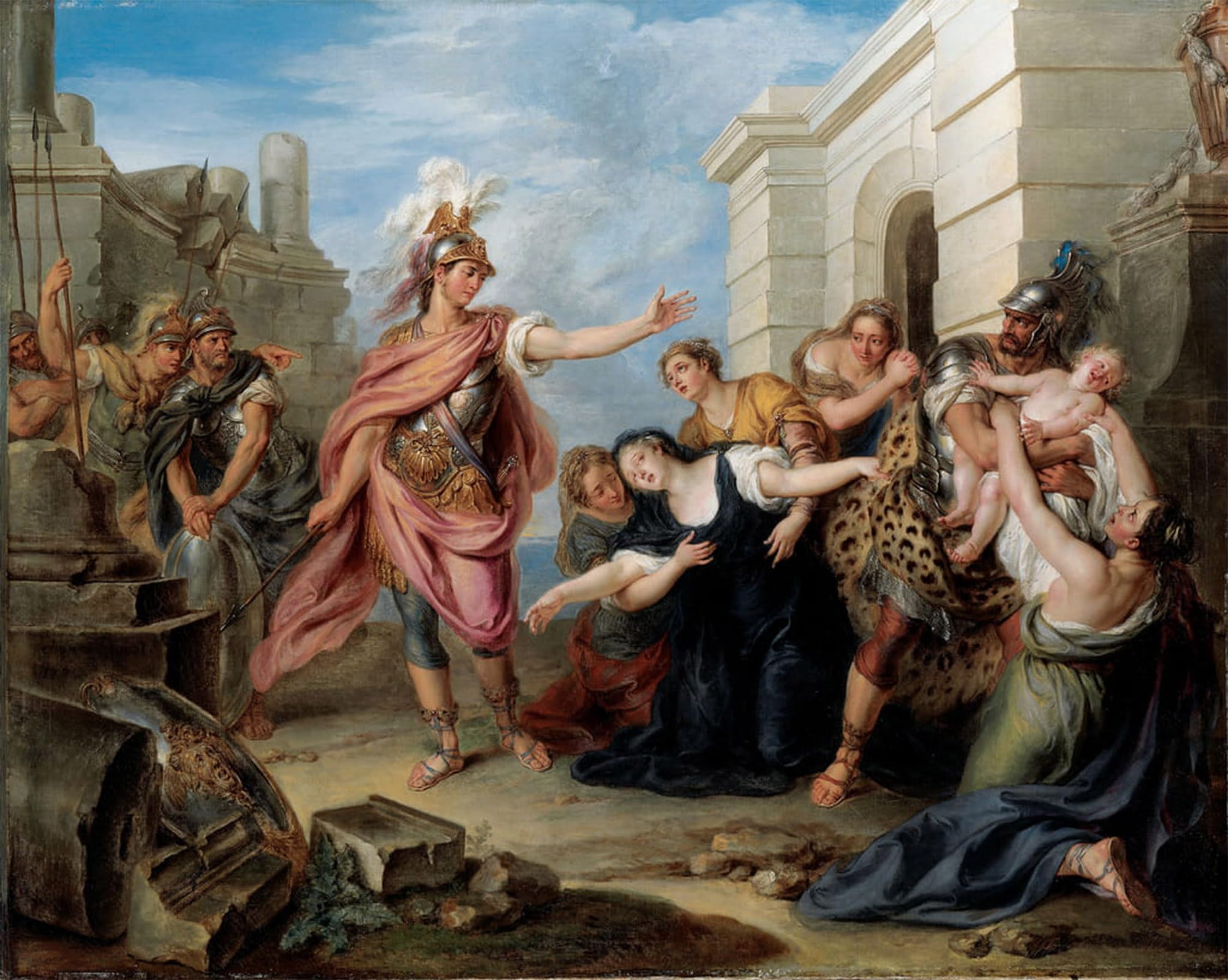 ARTXLXXBN Famous Prints Artwork Pictures Poster Painting Art Andromache and Pyrrhus by Charles Antoine Coypel Artwork Landscape Pictures for Home Decor 60x90cm