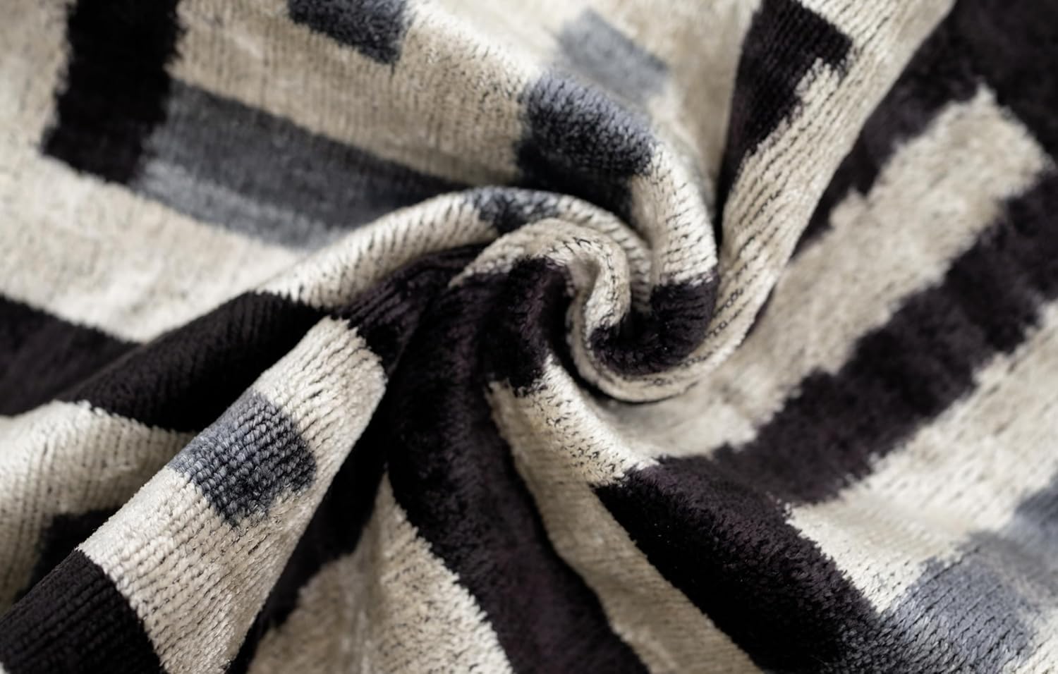 CANVELLO Handmade Luxury Black White Gray Decorative Pillow Cover & Premium Down Feather Insert |Made in USA| Soft Velvet Silk Throw Cushion 16x24 in