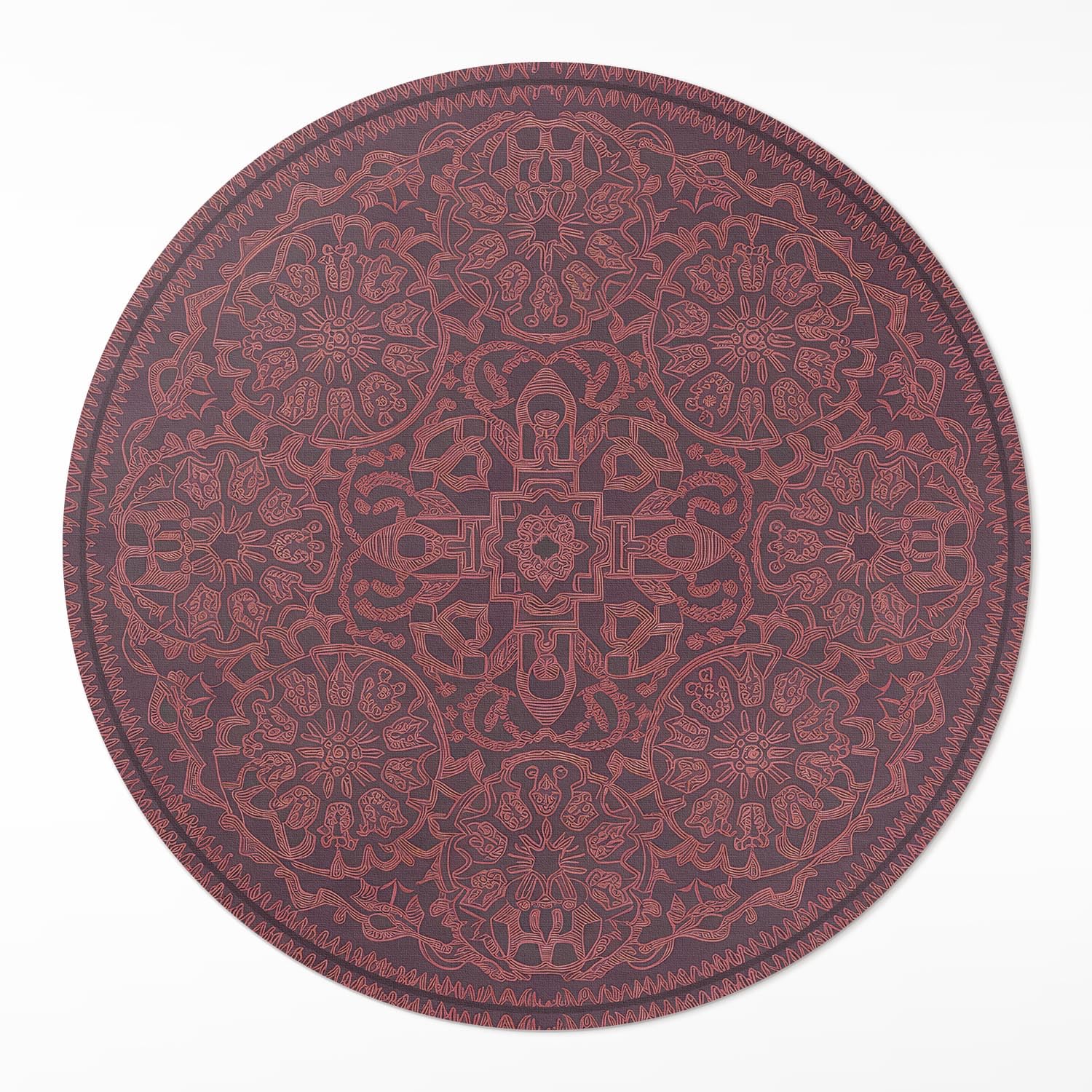 Tapis vinyle rond ø50 cm géométrique en PVC durable pour décoration de maison