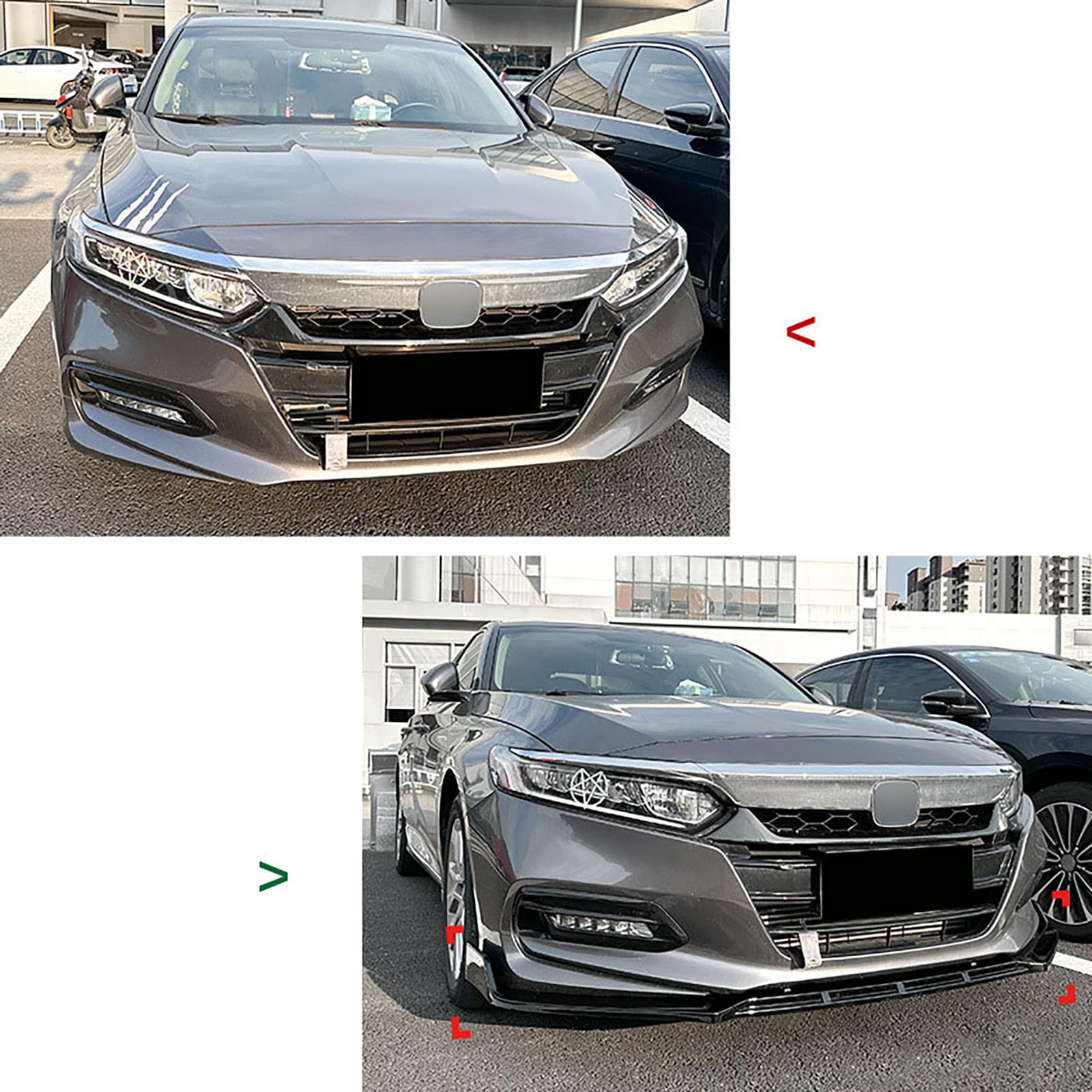 Kompatibel mit Honda 10th Accord 2018-2021, Frontstoßstangen-Spoilerlippe, Auto-Unterkörper-Kit-Splitter,Carbon Fiber Look