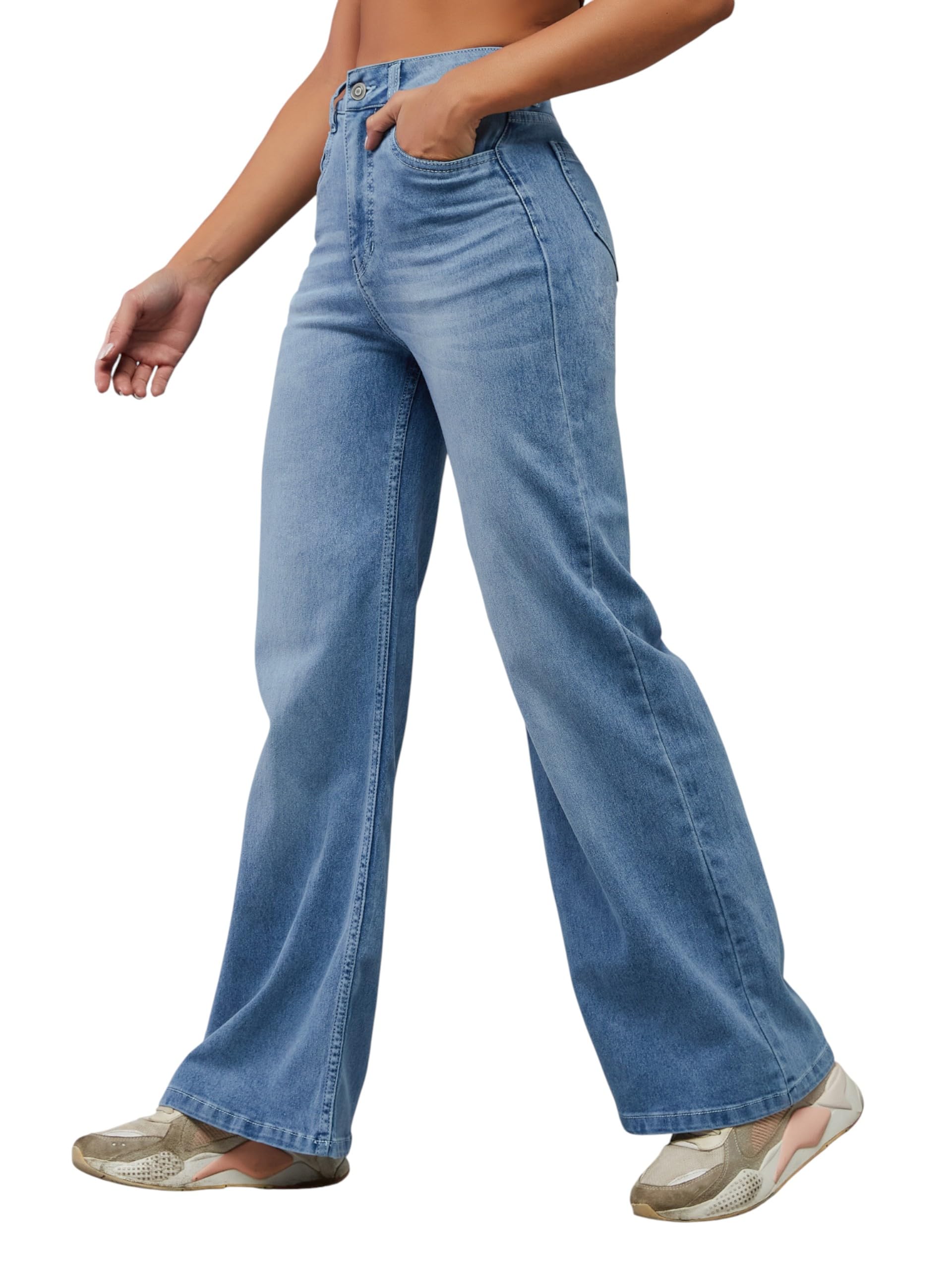 Women's Straight High Rise Regular-Length Stretchable Denim Jeans