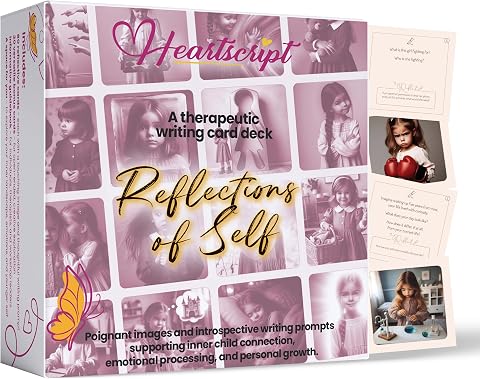 Reflections of Self Card Deck | 100 Therapeutic Writing Cards with Image & Text