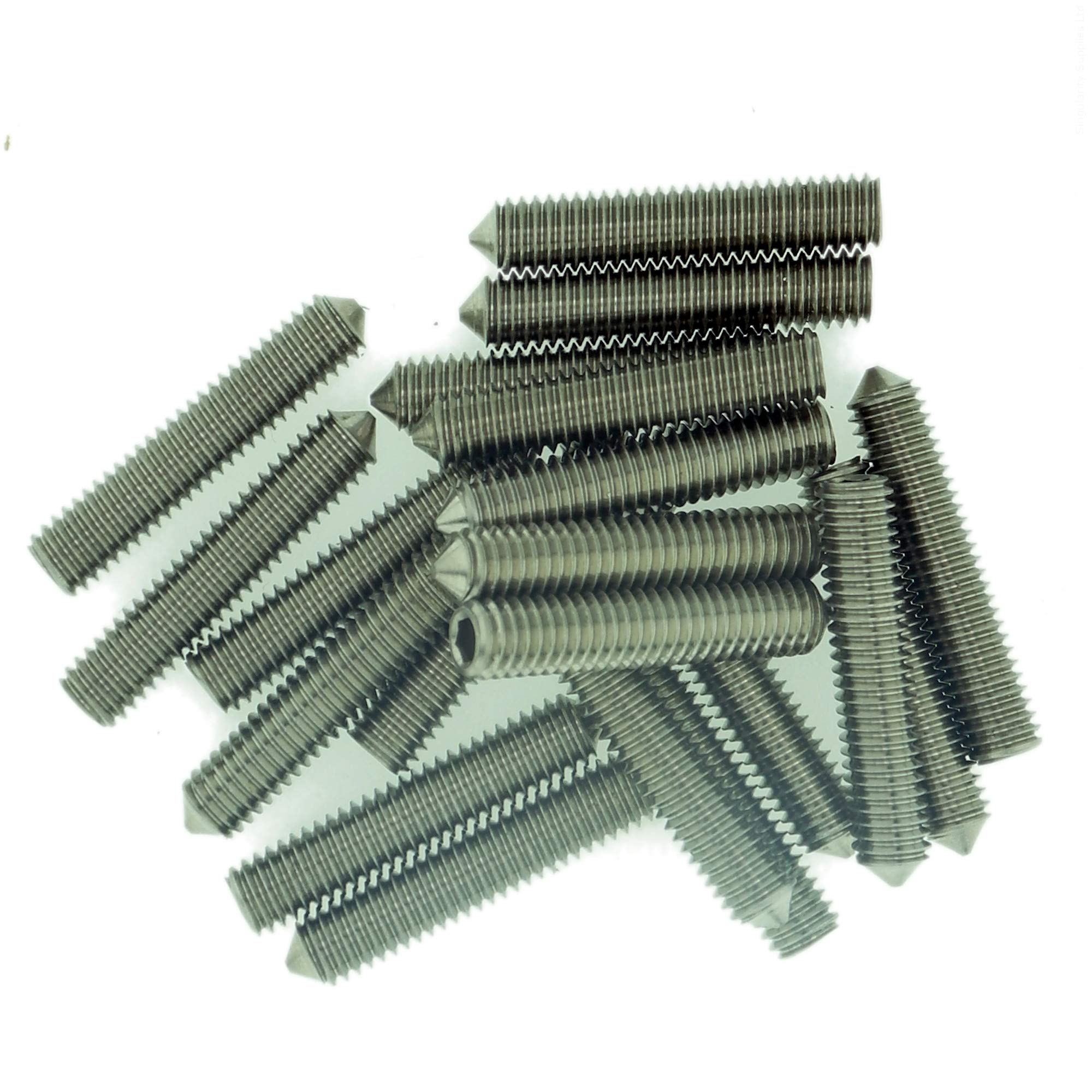 Singularity Supplies M4 (4Mm X 14Mm) Hex Socket Grub Screw (Cone Point) - Stainless Steel (A2) (Pack Of 20)