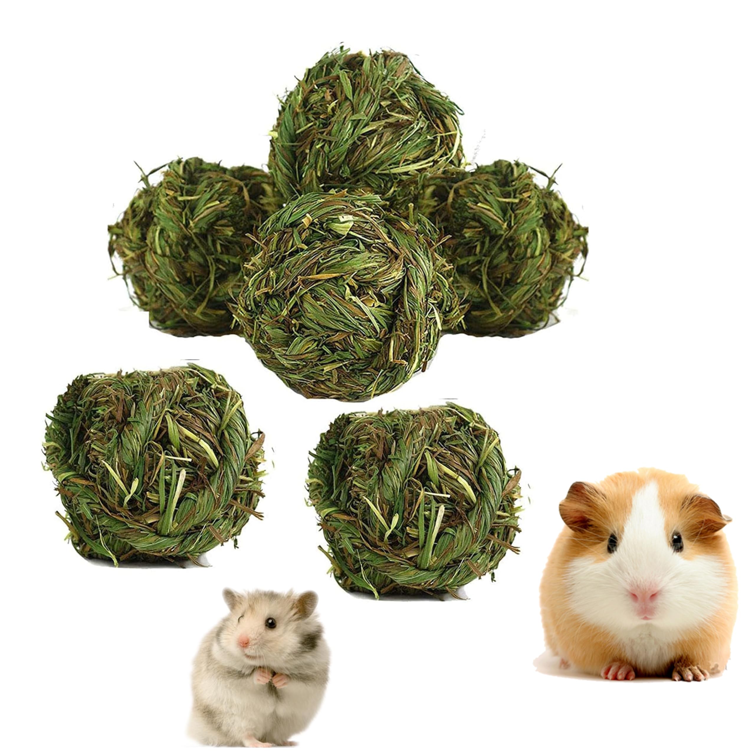 Yuelulala 6pcs Rabbit Chew Ball Grinding Small Animal Activity Play Chew Toys for Bunny Rabbits Hamster Guinea Pigs Gerbils Teeth Grinding Activity Play (A272-6)