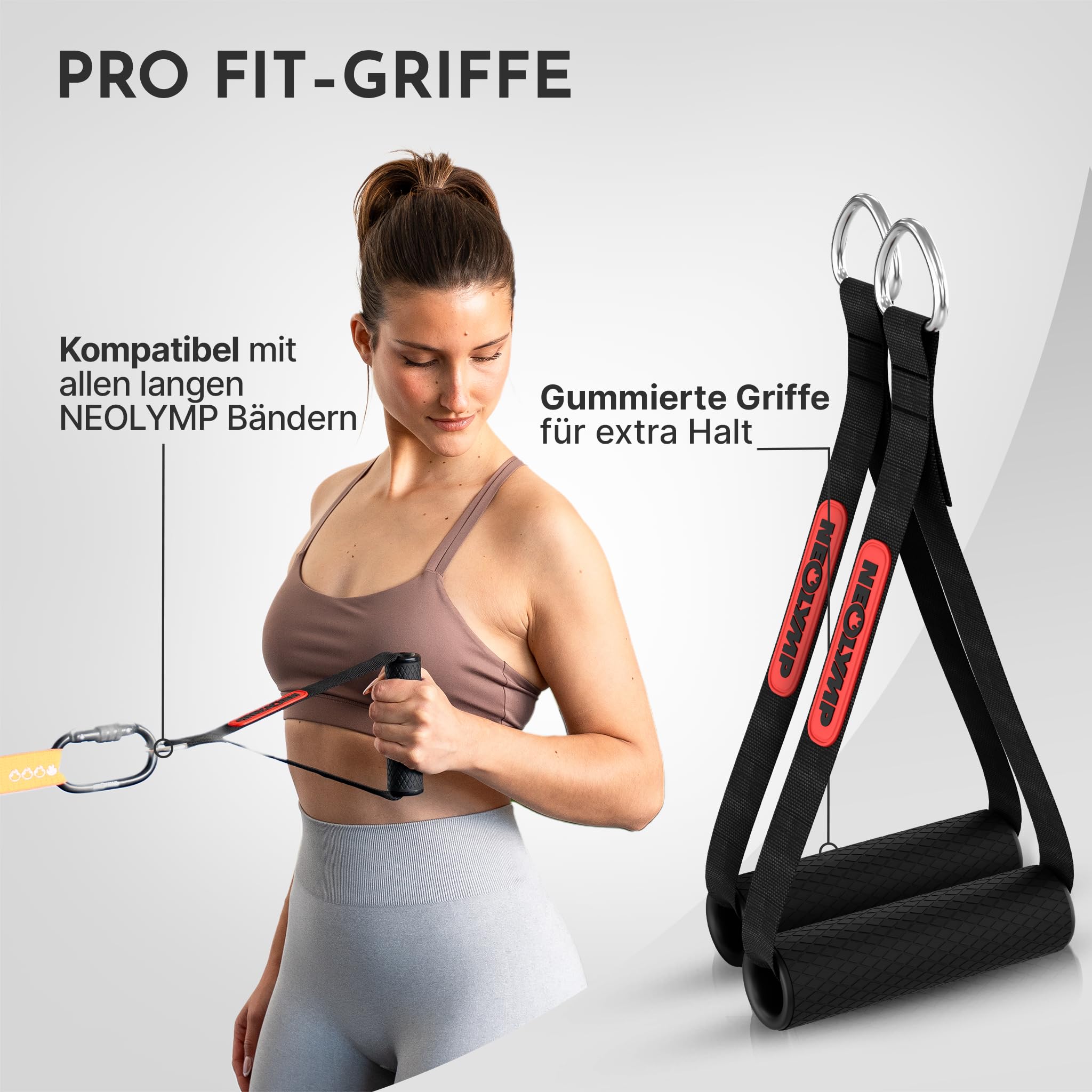 NEOLYMP Lange Fitnessbänder Stoff mit Fitness Zubehör - waschbare Resistance Bands, Widerstandsbänder, Gymnastikband, Fitnessband, Trainingsbänder, Klimmzugbänder, Krafttrainingssets