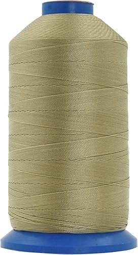 Miniatura 802 de Mandala Crafts Hilos de coser resistentes de nailon consolidado, hilo para tejer jeans de cuero, hilos de tapicería marina al aire libre, Beige