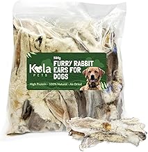 Rabbit Ears With Fur For Dogs 500g (30-35 Ears) 100% Natural Dog Treats - Grain Free, High Protein, Hypoallergenic - For Puppy Chews & Dog Treats For Large Dogs