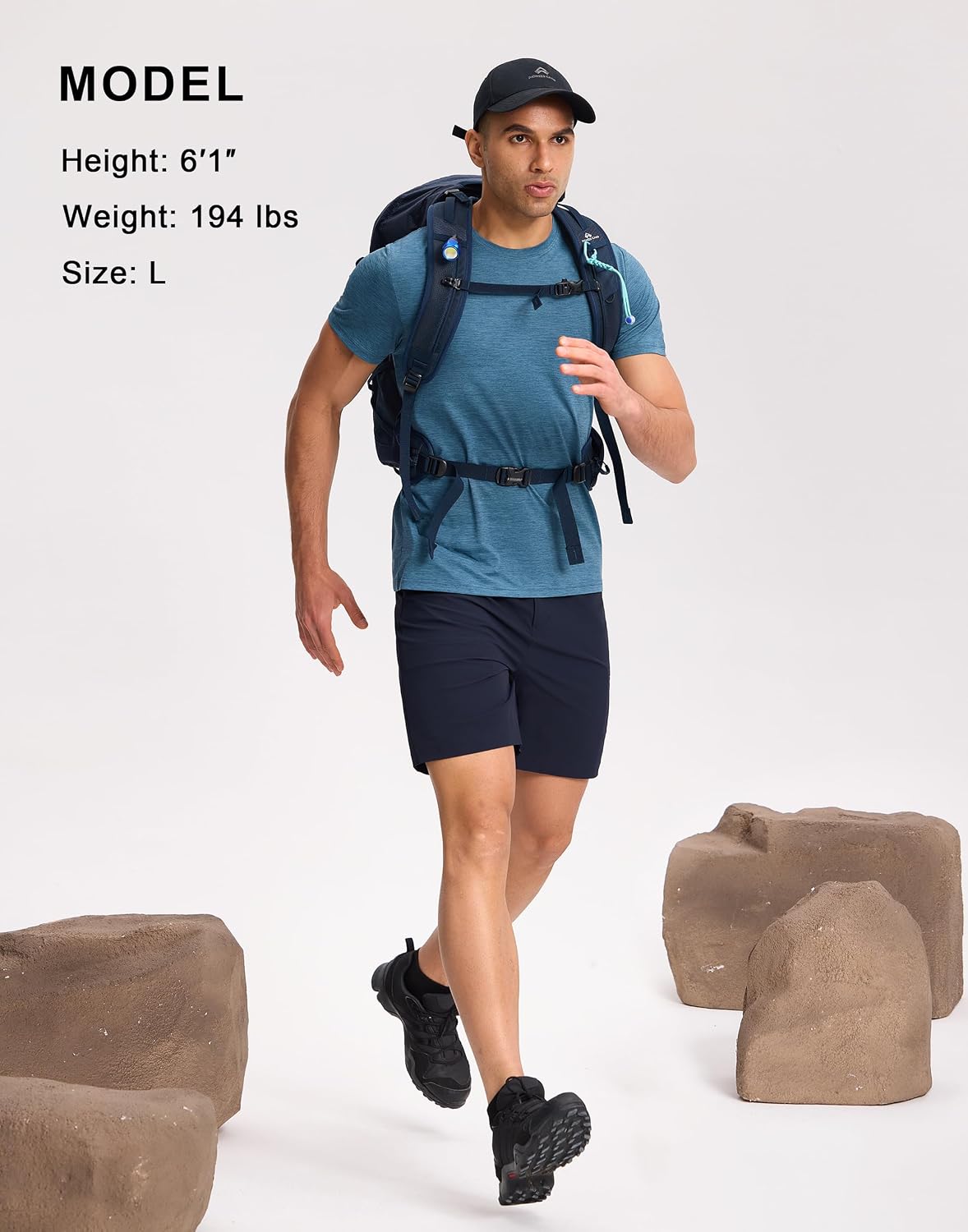 Pioneer Camp Men's 7" Hiking Shorts Lightweight Outdoor Quick-Dry Water-Resistant Casual Shorts for Travel Fishing Golf