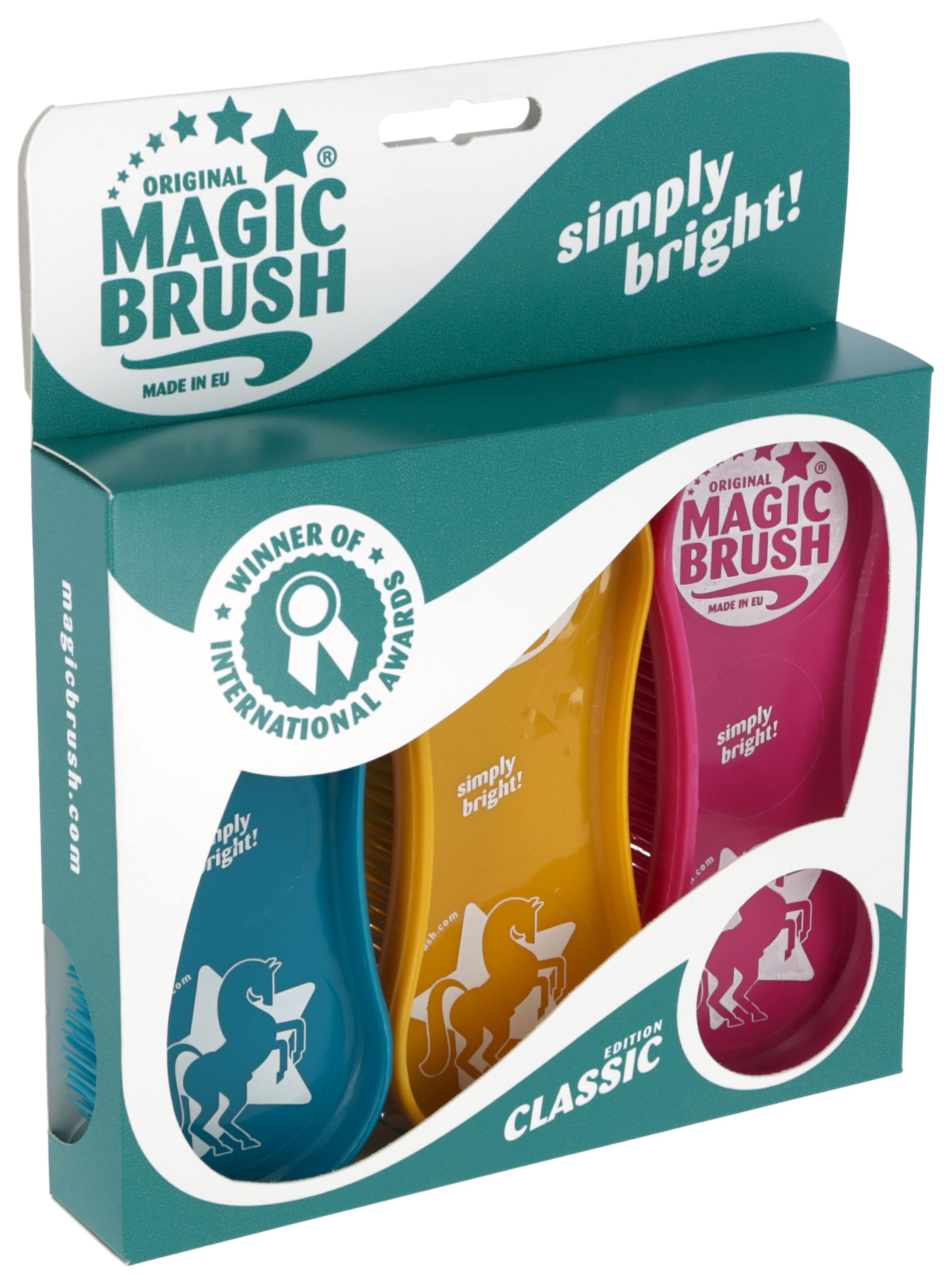 MagicBrush Horse and Pony Brush Set Safe and Gentle Cleans and Massages (Classic)