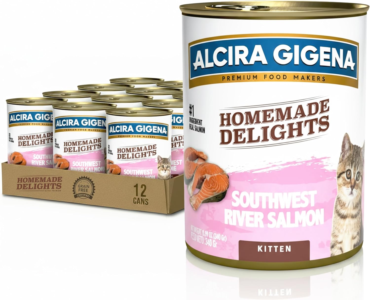 Wet Kitten Food, Southwest River Salmon Recipe, High Protein Grain Free Canned Food for Kittens, Natural Balanced Nutrition for Healthy Growth Cats Too, 11.99 oz Cans (Pack of 12)