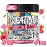 Creatine Monohydrate Gummies 6g for Men Women,Complex Creatine Monohydrate Chewable for Muscle Strength,Muscle Building,Energy Boost,Pre-Workout Energy Supplement,Vegan Raspberry - 120 Count