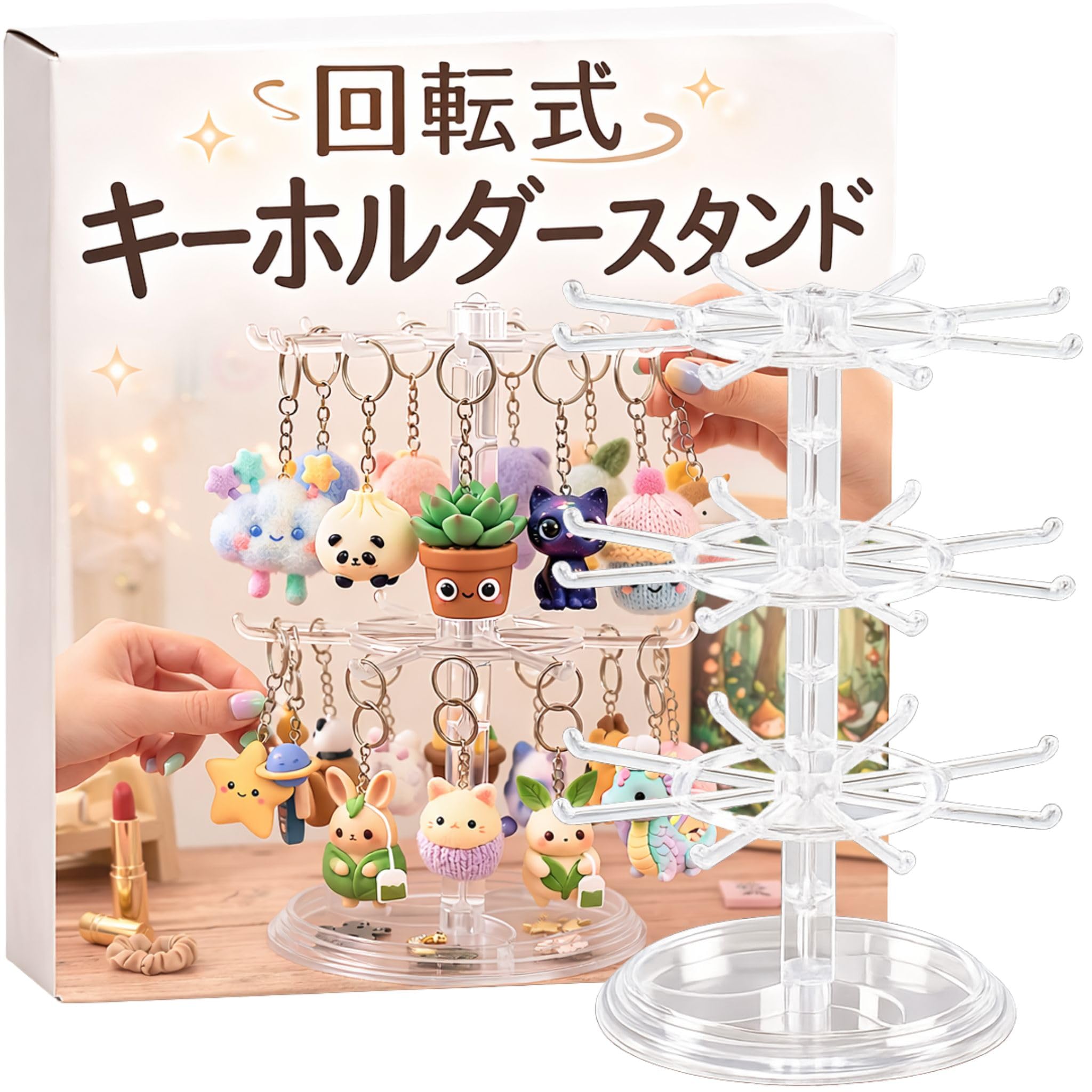 Amazon.co.jp: アクセサリースタンド 回転 キーホルダー 収納 推し活