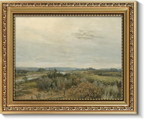 Miniatura 56 de ARPEOTCY Arte de Pared Vintage con Marco Dorado, Paisaje Retro de Jardines y Cielo, 20x25 cm Pequeños Cuadros en Lienzo con Marco Antiguo, Pinturas