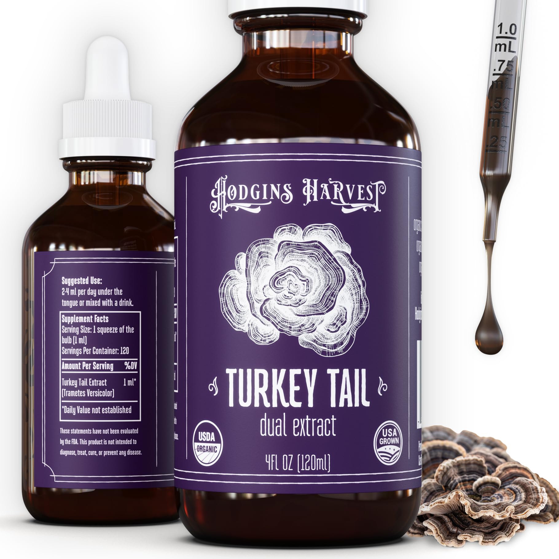 Hodgins Harvest Reishi + Turkey Tail Tincture | Made with Mushrooms Grown On Our Farm in The USA | Dual Extract | Extra-Concentrated (4 fl oz) — Amazon image 16