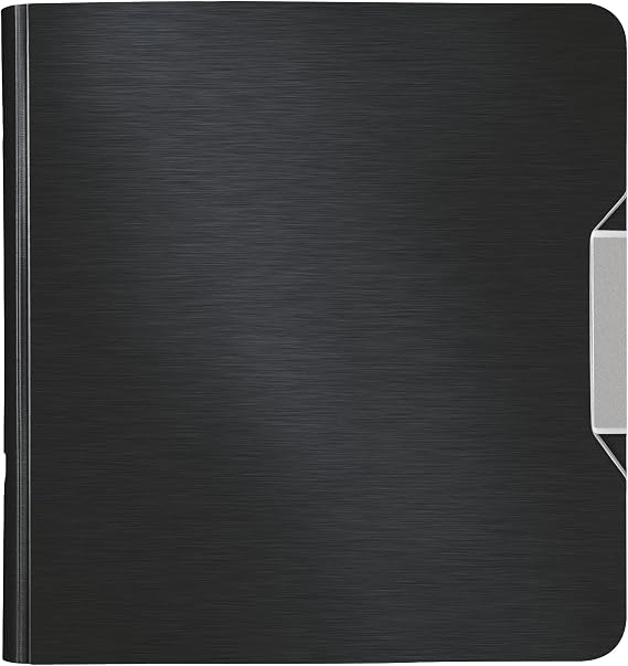 Leitz 11080094 Multifunction Folder (A4, Round Back (8, 2 cm Wide) Elastic Band Closure, Plastic, Active Style) Satin Black (Pack of 2)