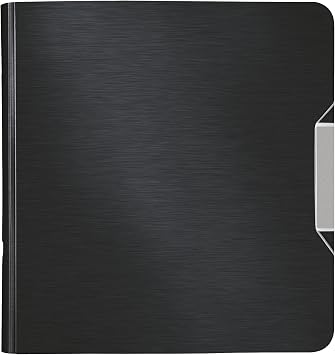 Leitz 11080094 Multifunction Folder (A4, Round Back (8, 2 cm Wide) Elastic Band Closure, Plastic, Active Style) Satin Black (Pack of 2)