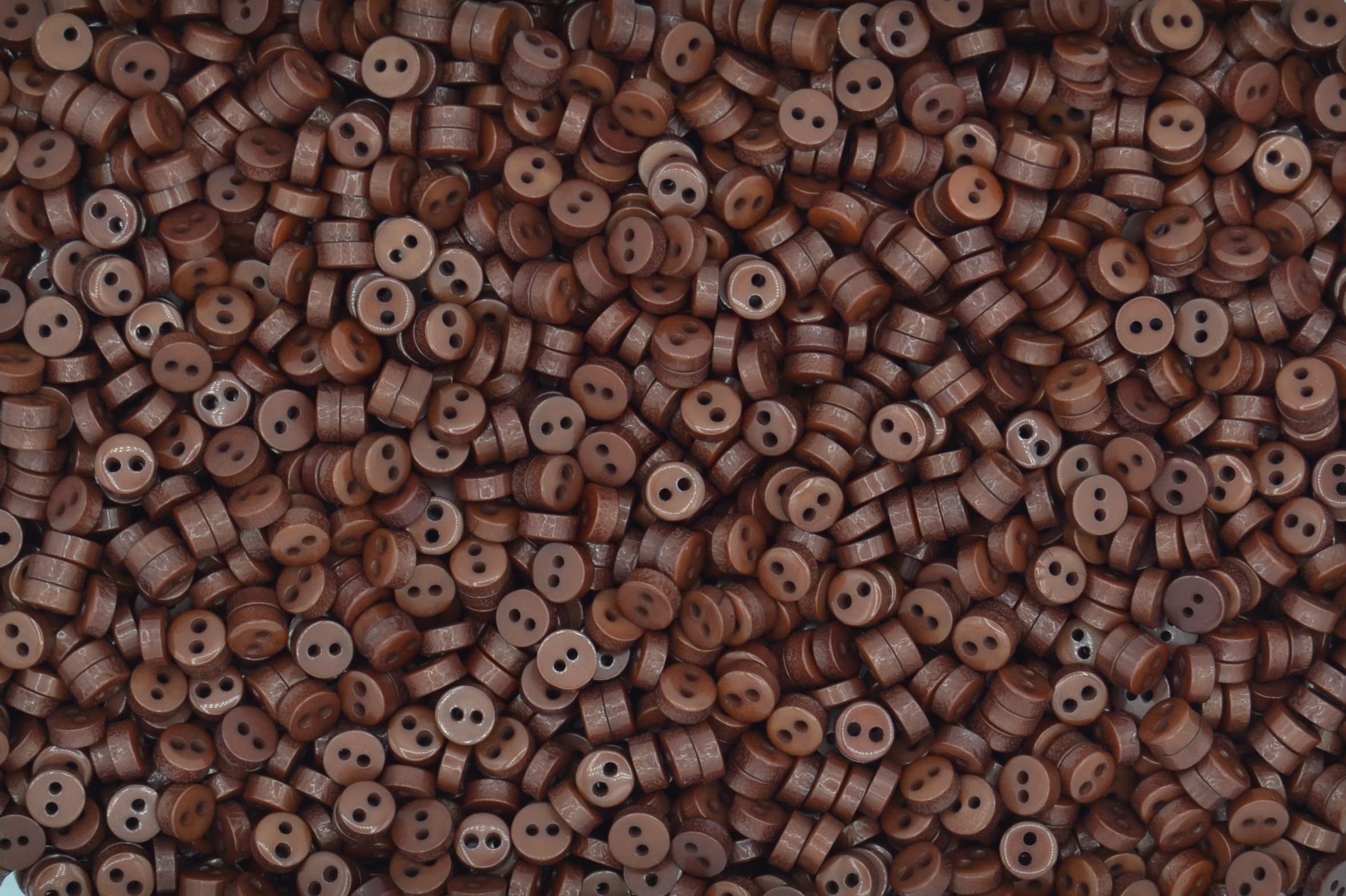 celloexpress 6mm Mini Doll Buttons for Dolls & Soft Toys Clothes - Assorted Colours & Designs (Pack of 2000, 6mm, Circles - Brown) — image 1