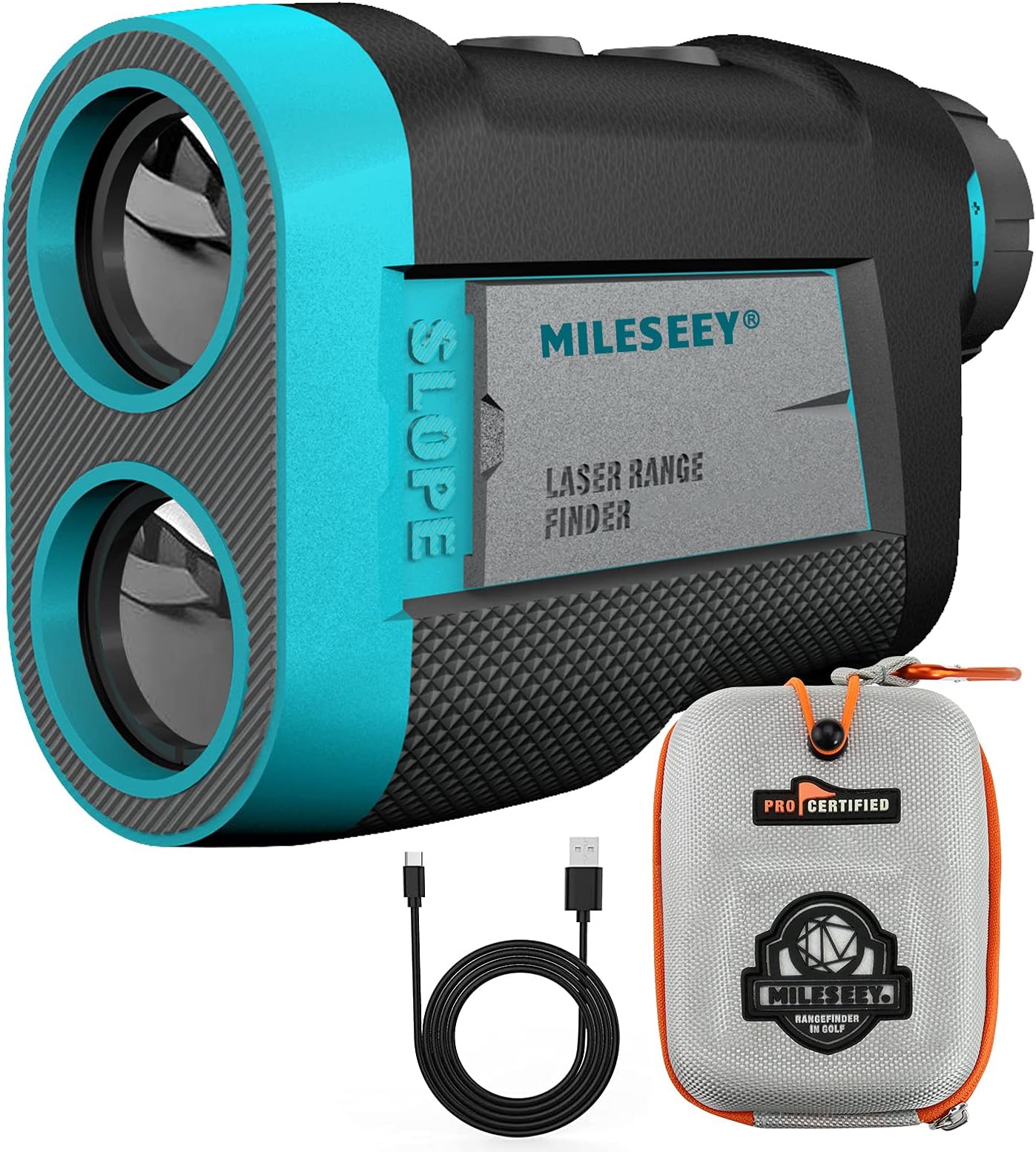 MiLESEEY Rechargeable Range Finder with Slope Switch, Flag Lock, Vibration - 660 Yds, ±0.55 Yd Accuracy - Tournament Legal