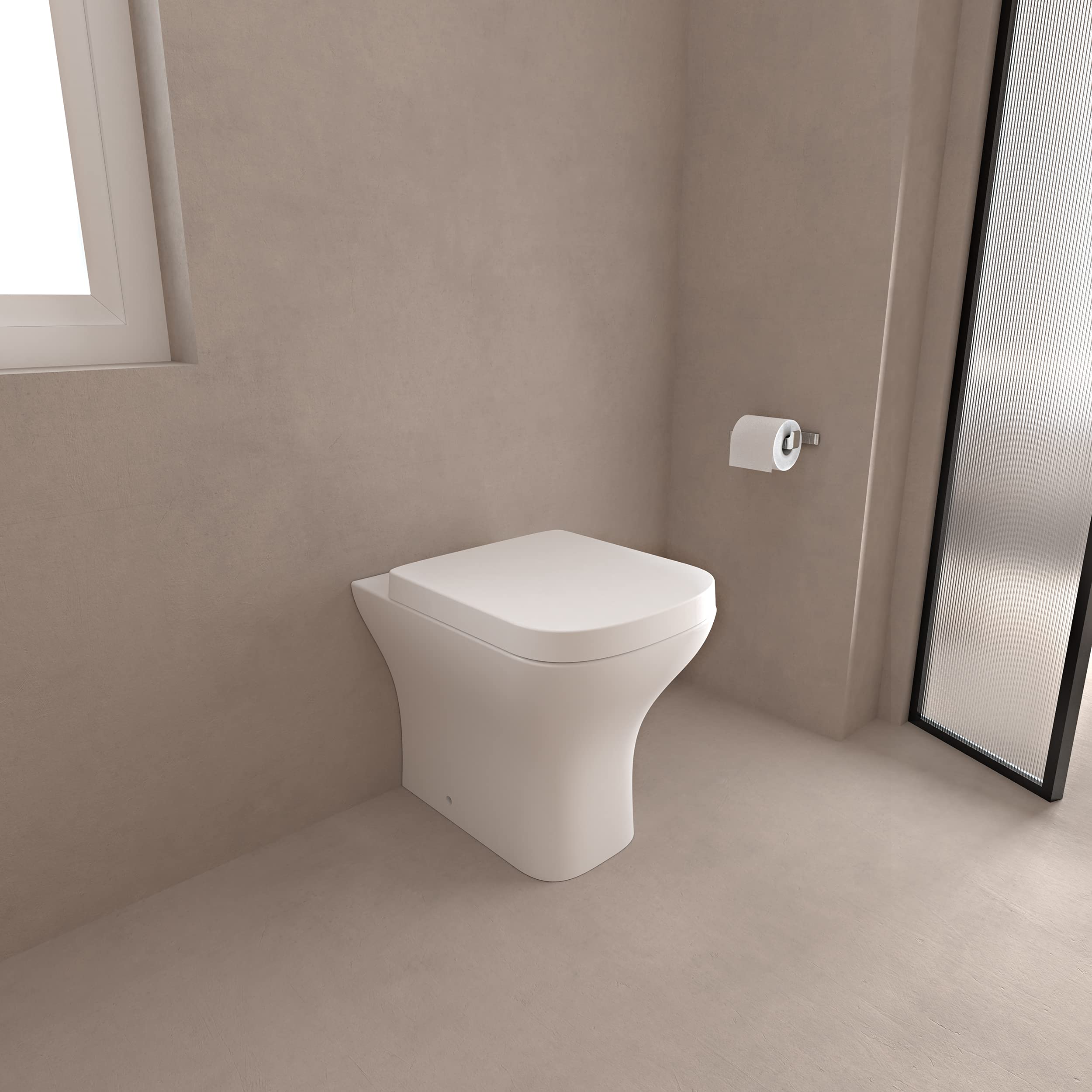 Bathroom Toilet Pan Back to Wall BTW WC with Soft Close Seat