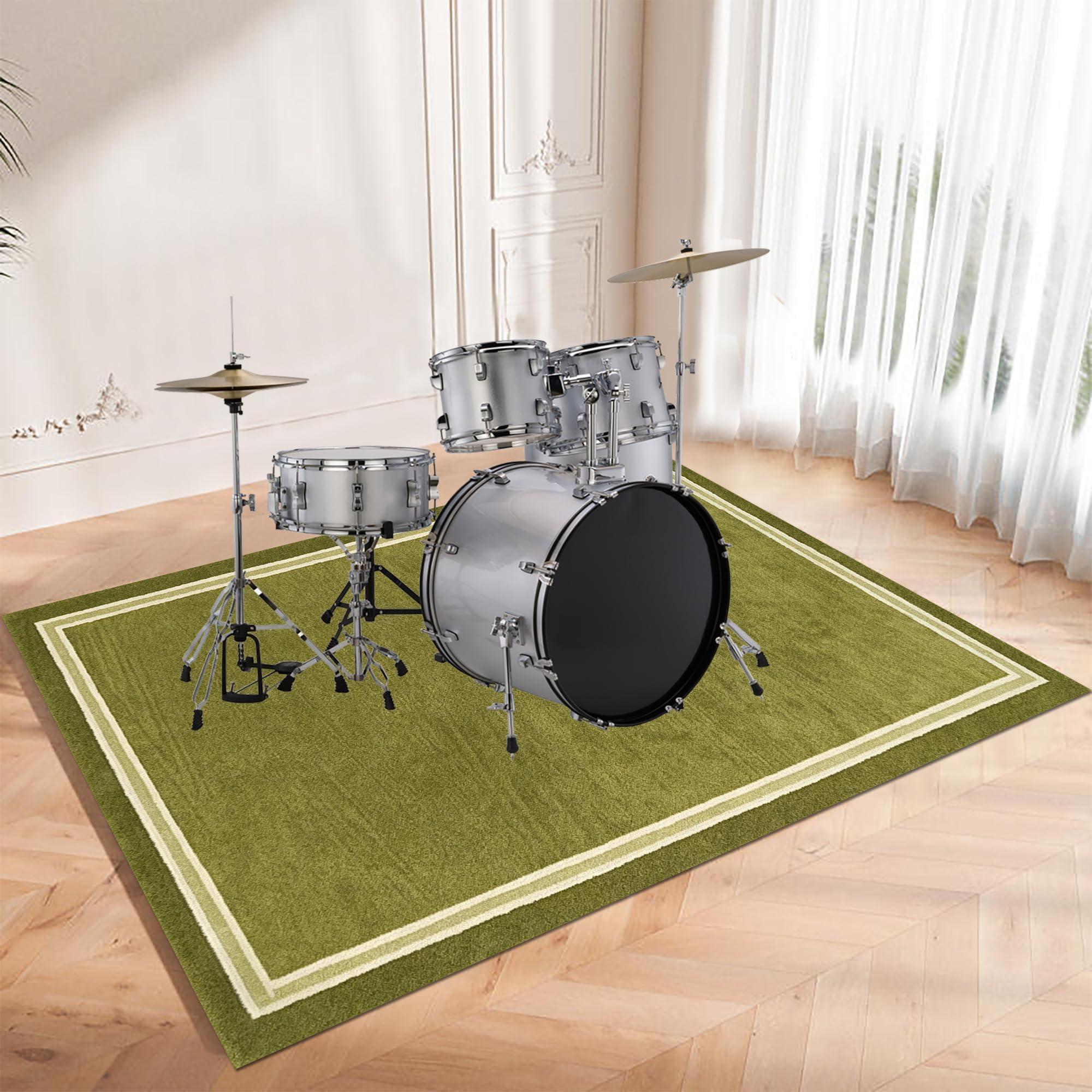 Tappetino per Batteria Antiscivolo Tappeto a Tamburo 300 x 200 cm | Insonorizzato, Tappeto per Percussioni, Tappeti per Batterie Elettroniche Rullante Acustica Snare Drum Grancassa Strumenti