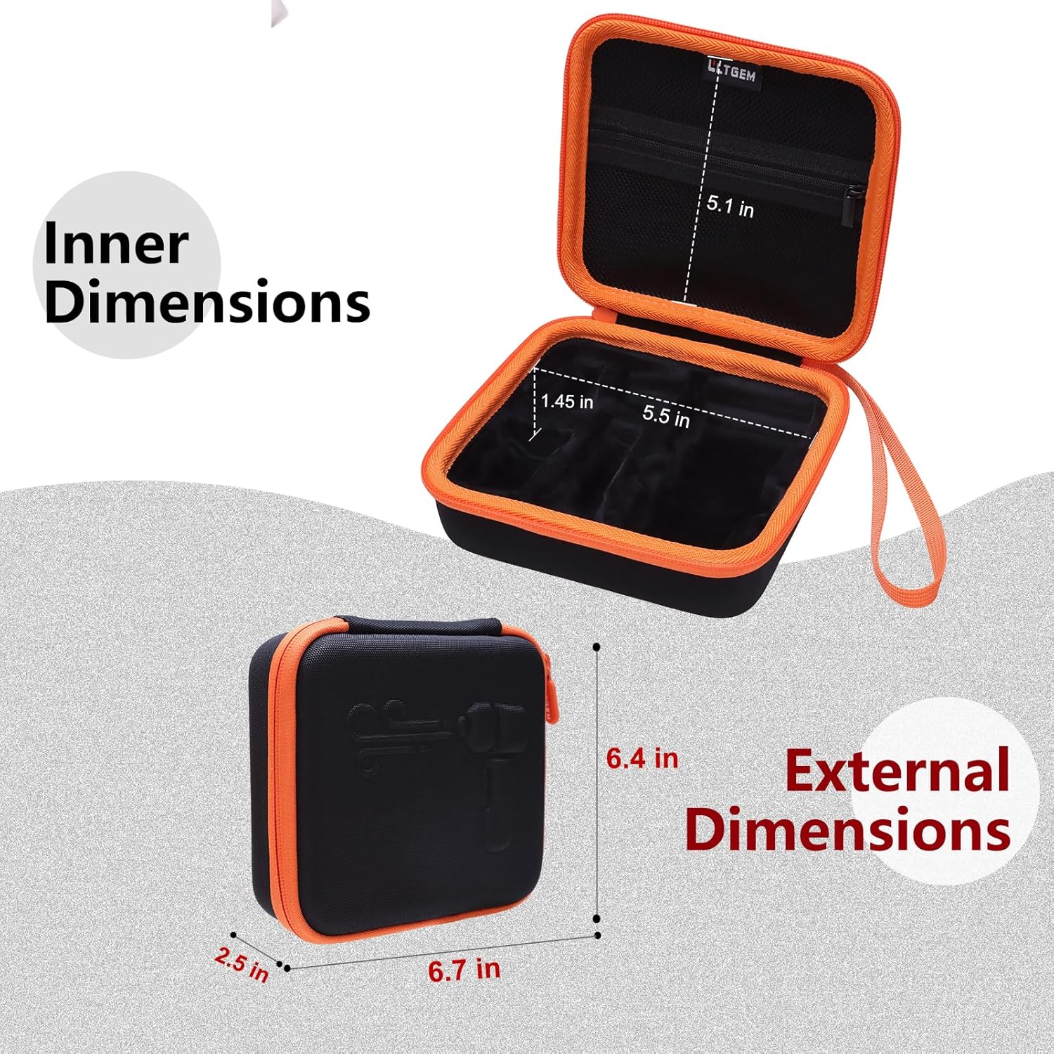 LTGEM Air Duster Case Compatible with WOLFBOX MF50 Electric Air Duster and Compressed Air Dusters, Black(Case Only) - Image 3