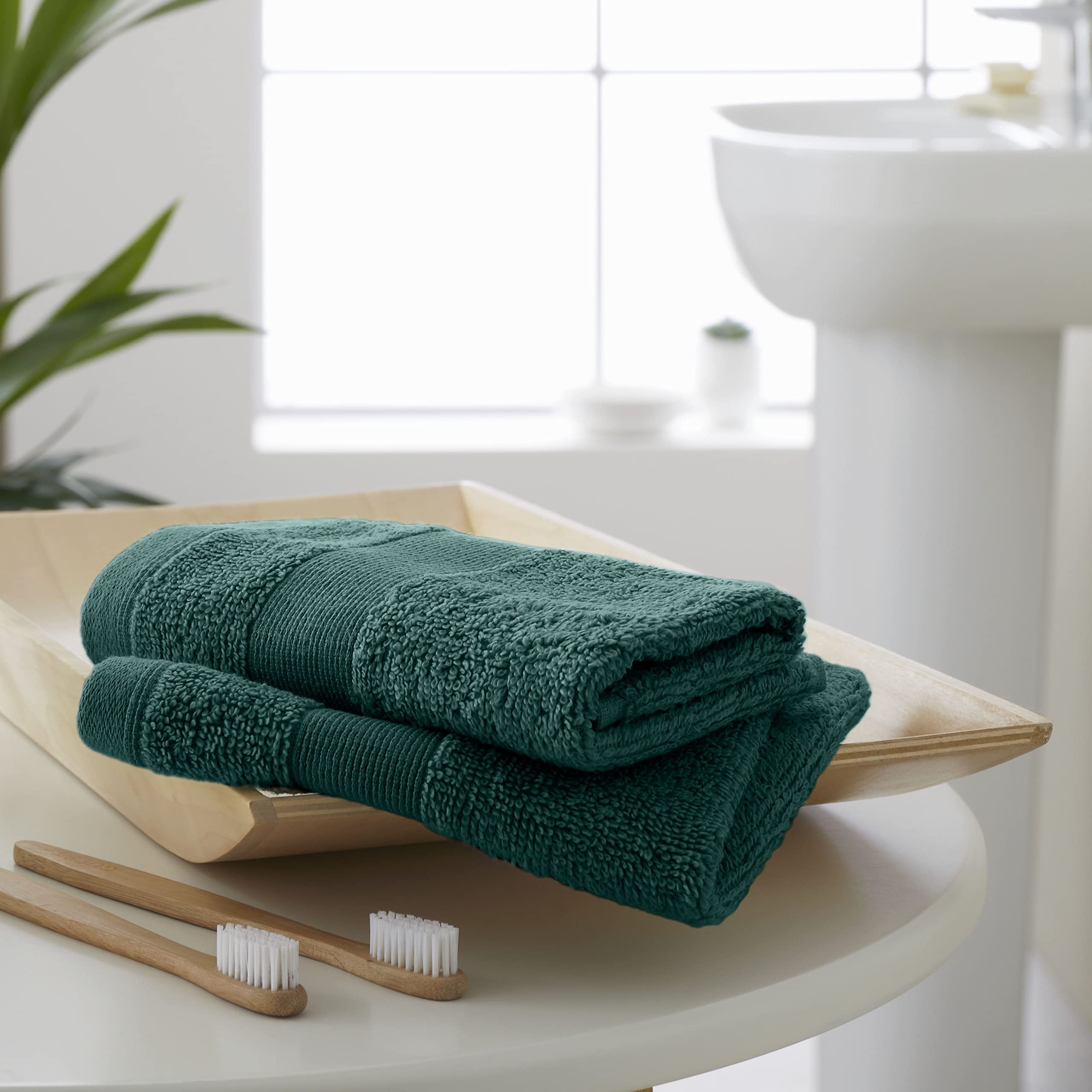 Catherine Lansfield (Forest Green) Anti-Bacterial 100% Cotton Face Cloth