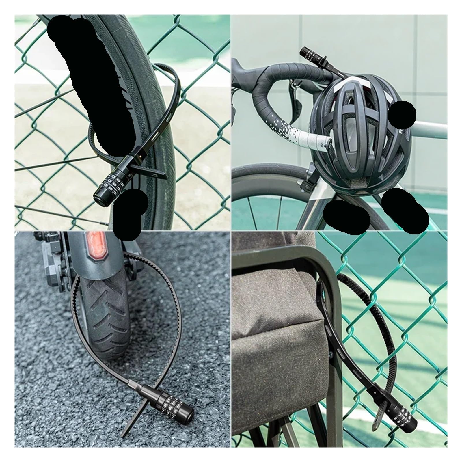 Password a 3 cifre Lucchetto for casco Bicicletta multiuso Scooter Moto Accessori antifurto portatili for bici per Sicurezza