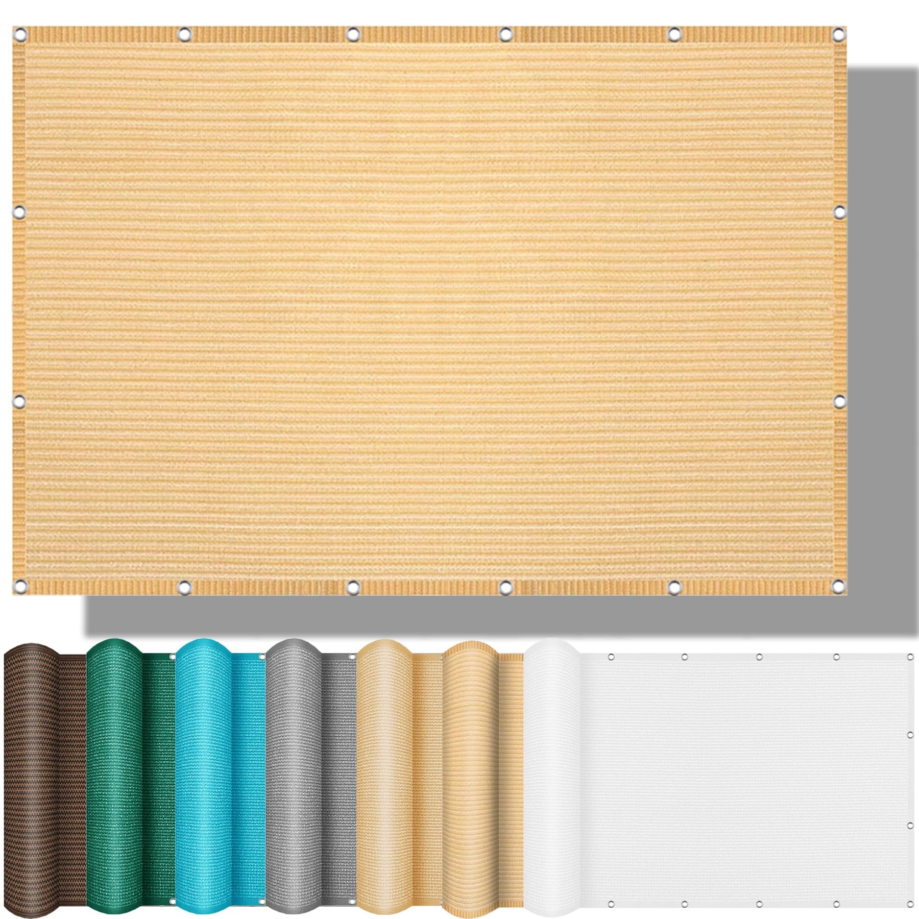 Toile ombrage 1.5x4m crème avec oeillets pour protection jardin et serre