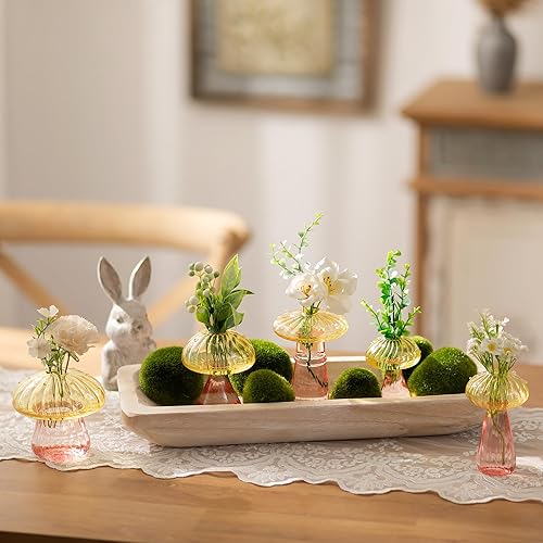 Miniatura 6 de Hanobe Cuenco decorativo de madera para masa cuenco largo de madera para mesa de entrada, decoración del hogar, decoración de mesa auxiliar para
