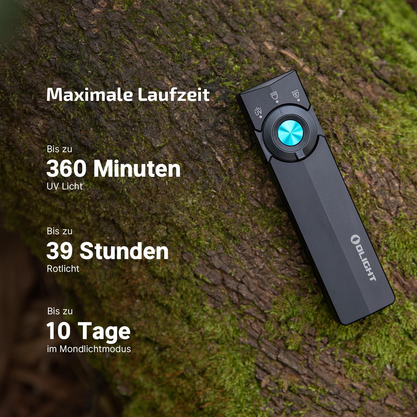 OLIGHT ArkPro Lite klein Taschenlampe, rotlicht taschenlampe als SOS-Signal | 1200 Lumen, Dreifach Weißlicht Taschenlampe mit magnetische und USB-C, UV Licht zur Erkennung von Haustiere, Camping, Schwarz