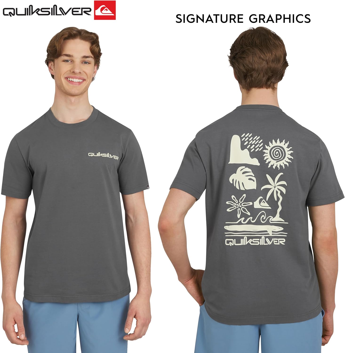 Quiksilver Men's Soft Cotton Premium Tee Short Sleeve T-Shirt - Image 5