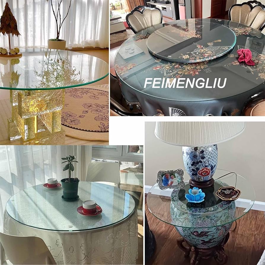 【一点モノ 特注品 希少】強化ガラス天板 円形 直径 127センチ 厚さ8ミリ アウトレット ガラス板 円形 約57.5cm 厚み1cm 円 丸ガラス 耐熱