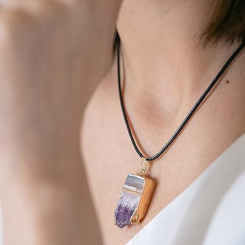 Miniatura 6 de Collar de geoda de amatista, auténtica joyería de piedras preciosas hechas a mano, signo del zodiaco de febrero, alineación de chakras, accesorio de