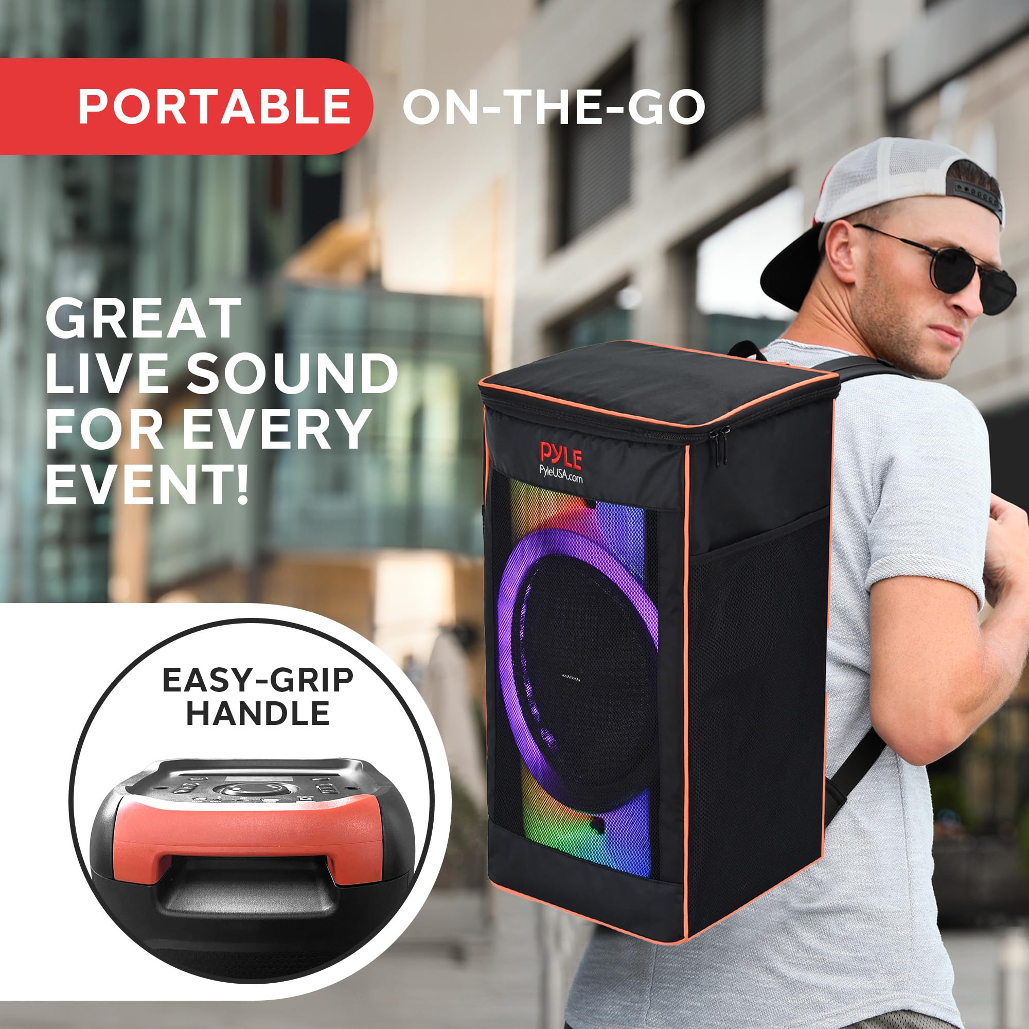 Pyle Audio Large Bluetooth Party Speaker - Big Bluetooth Speaker with True Wireless Stereo System - Enjoy Powerful Bass and Clear Treble - Big Speaker with Carry Bag