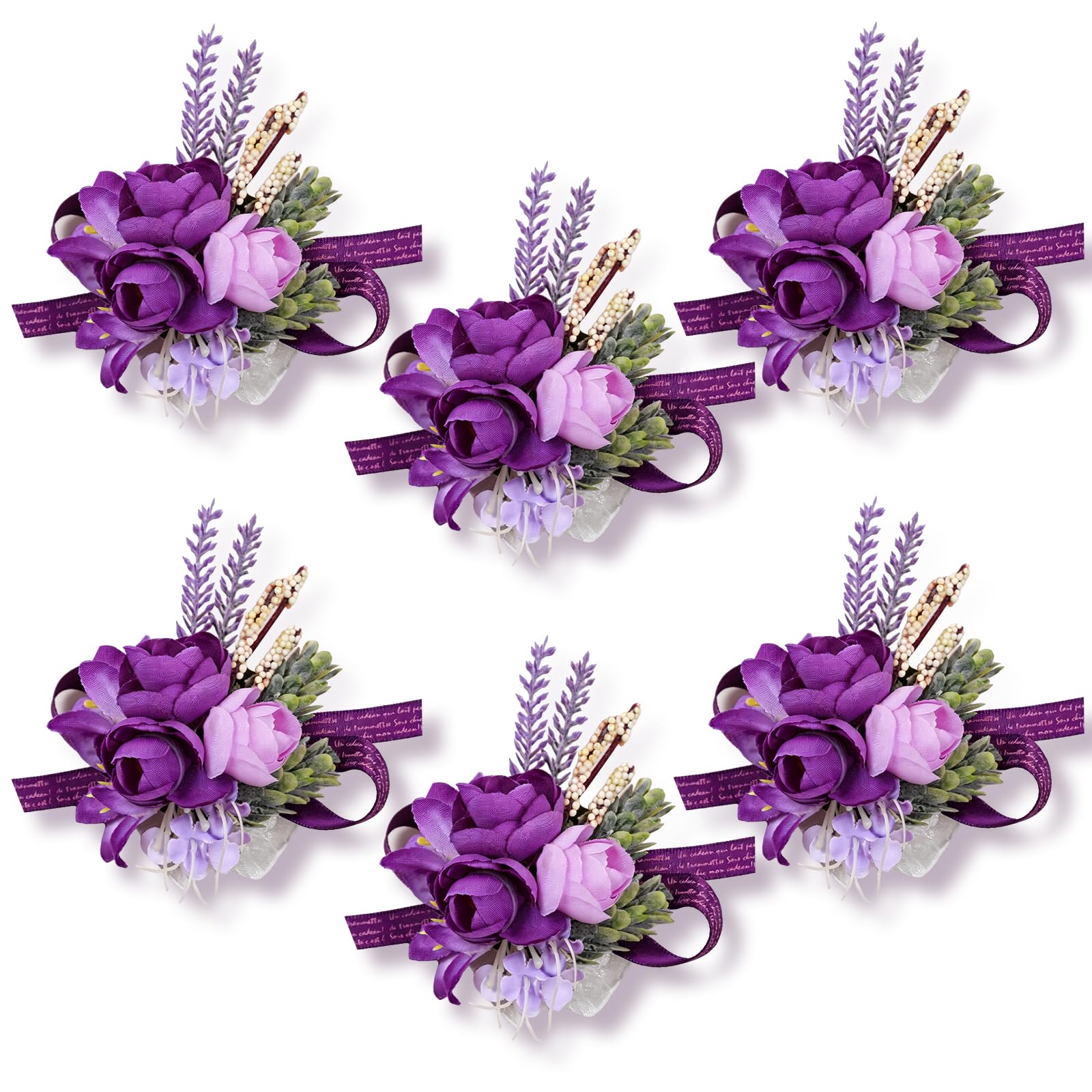 Amazon.com: Meldel Lavender Purple Faux Wrist Corsages, Set of 6