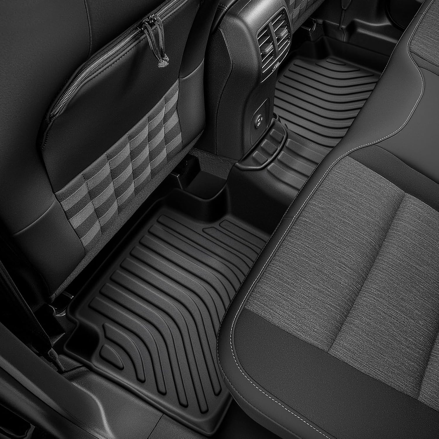 DiffCar® Floor Mats for Ford Bronco Sport: 2021 2022 2023 2024 2025 (only for Sport), All Weather TPE Car Accessories for Bronco Sport 2021-2025 Black Floor Mats & Trunk Liner (w/Full Size Spare Tire)