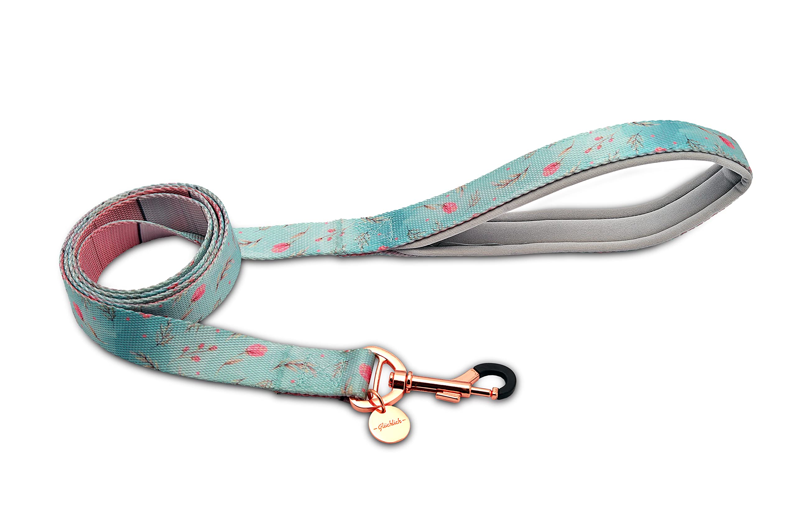 Glucklich Printed Pet Leashes for Walking & Training-with Gold Plated Metal Hook- Puppy Leash for Small & Medium Dogs with Extra Wide Soft Neoprene Padded Handle… (M, Floral Mist) (B0BFWSJSS6) Amazon Price History, Amazon Price Tracker