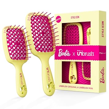 FHI Heat UNbrush Barbie Detangling Brush Duo - Style Icon - Yellow