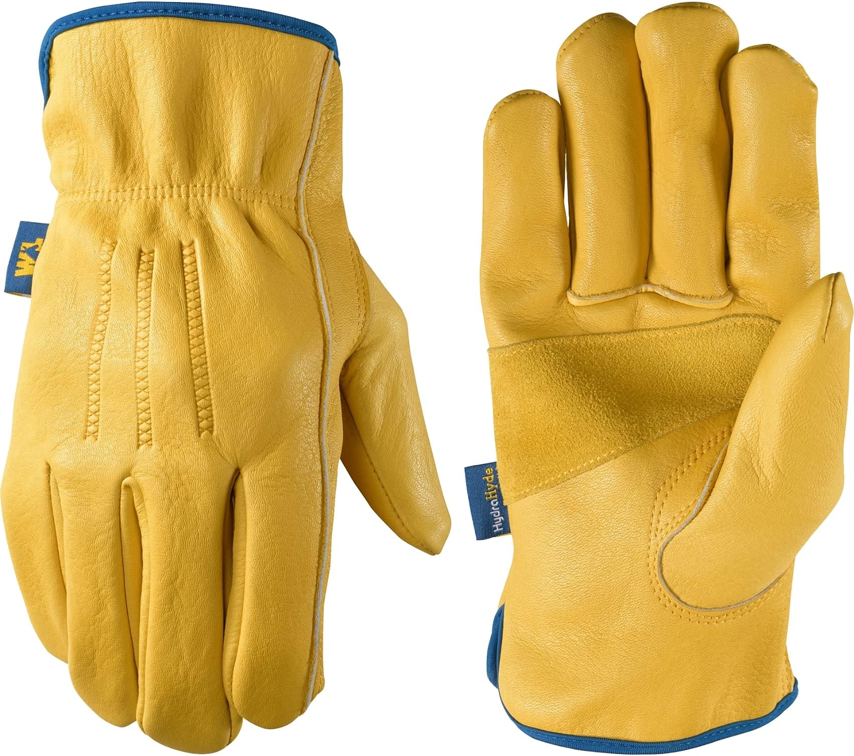 WELLS LAMONT Men’s Slip-On HydraHyde Full Leather Work Gloves | Water-Resistant | Large (1168L)