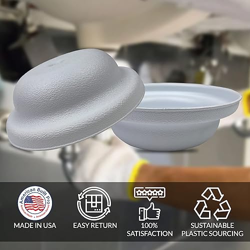 Miniatura 7 de El diseño de campana de placa de limpieza incluye un tornillo #14, tamaño redondo de 5.25 pulgadas, color blanco construido con plástico reciclado