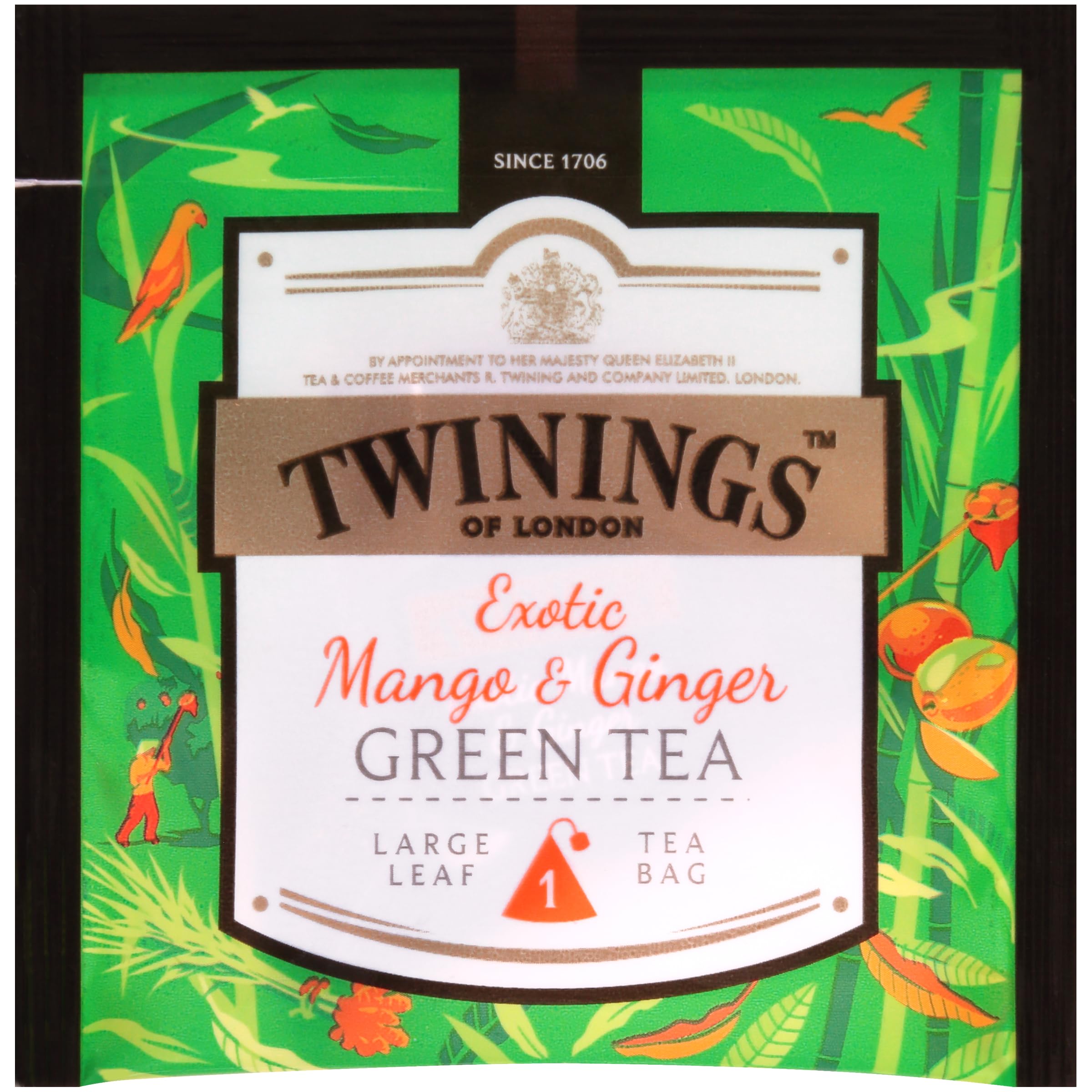 Twinings Discovery Collection Green Exotic Mango & Ginger, 30 Large Leaf Pyramid Tea Bags