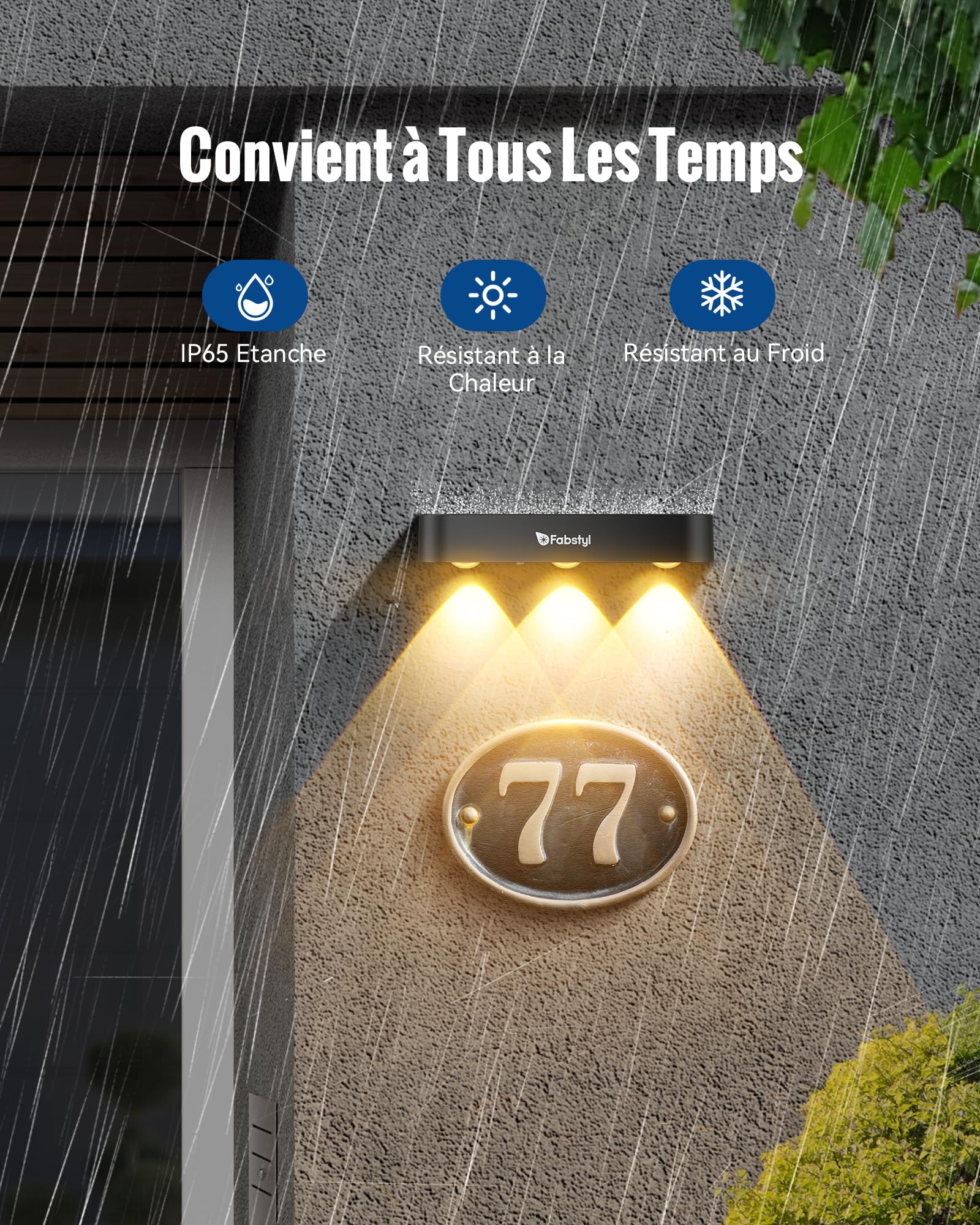 Lot De 2 Lampes Solaires Murales Extérieures - Modes Blanc Chaud, Blanc Froid & RVB, étanches IP65, Détecteur De Mouvement