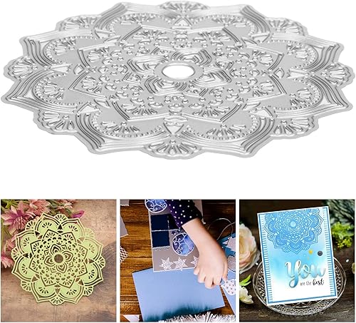 Miniatura 5 de Troquel de corte de marco de flores, troqueles de corte de metal de 5.1 pulgadas, plantillas de troqueles de corte de tarjetas de flores, plantillas