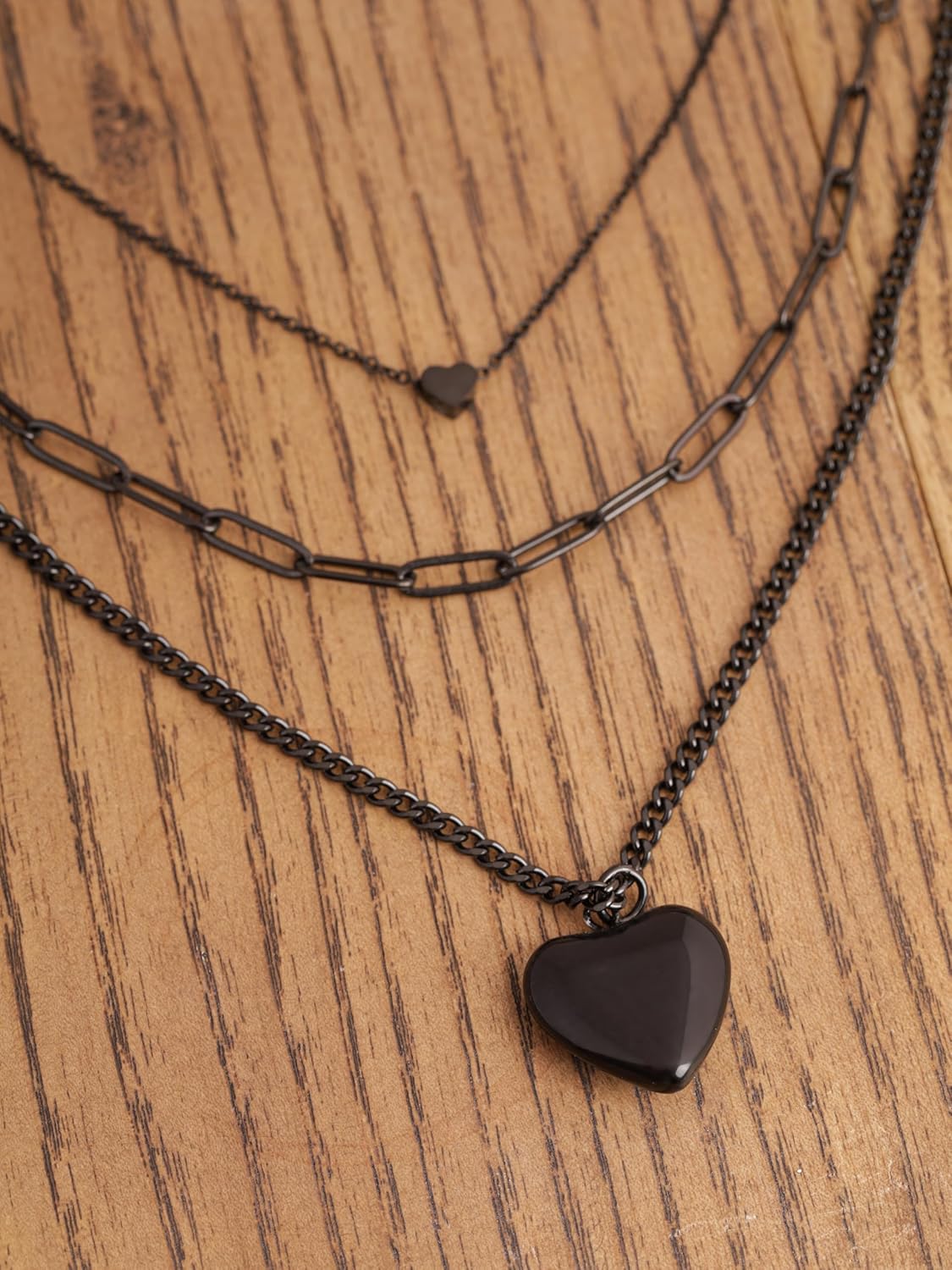 Sacina Gothic Layered Heart Pendant Necklace, Emo Punk Grunge Necklace, Goth Jewelry, Valentine Christmas Jewelry Gift for Women - Image 6