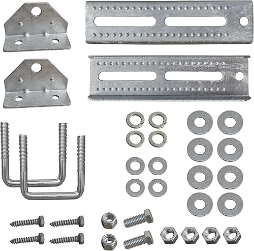Miniatura 2 de Kit de soporte de litera giratoria galvanizado de 10 pulgadas con accesorios para remolque de barco, se adapta a miembros cruzados de 2 x 3,