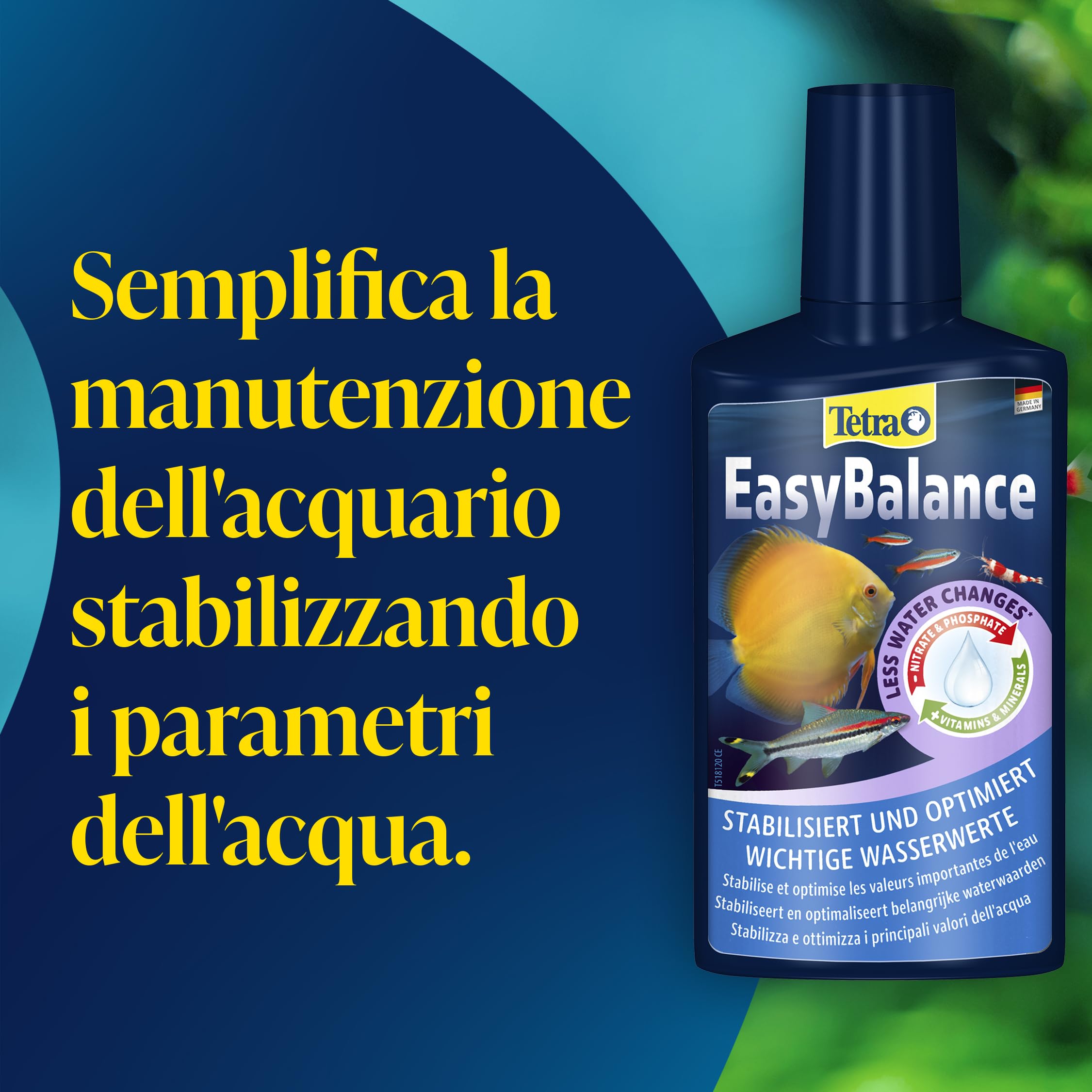 Tetra EasyBalance - Cura a lungo termine per un'acqua dell'acquario biologicamente sana e un numero ridotto di cambi d'acqua, flacone da 500 ml